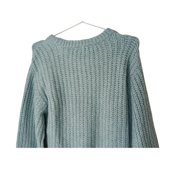 New Evolution by Cyrus Blue Cable Knit Sweater Soft Chunky Pullover SZ M - Picture 8 of 10